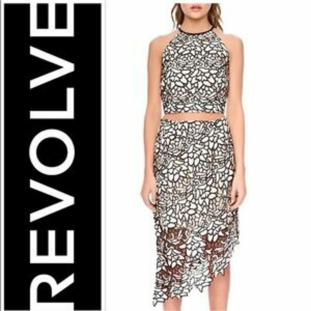 NWT Keepsake Ivory / black True love lace skirt